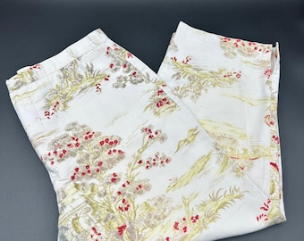 VTG Austin Toile Crop Pants Scenic Print Grannycore Cottagecore Coquette Sz 8