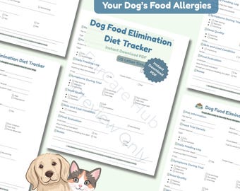 Hundefutter Eliminierung Diet Tracker | Allergie-allergische Reaktionen (druckbare PDF)