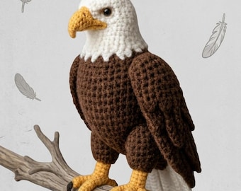 Weißkopfseeadler Häkelanleitung, Realistischer Amigurumi Vogel PDF (Digitaler Download)