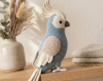 Crochet Cockatoo Pattern, Amigurumi Bird PDF (Digital Download)
