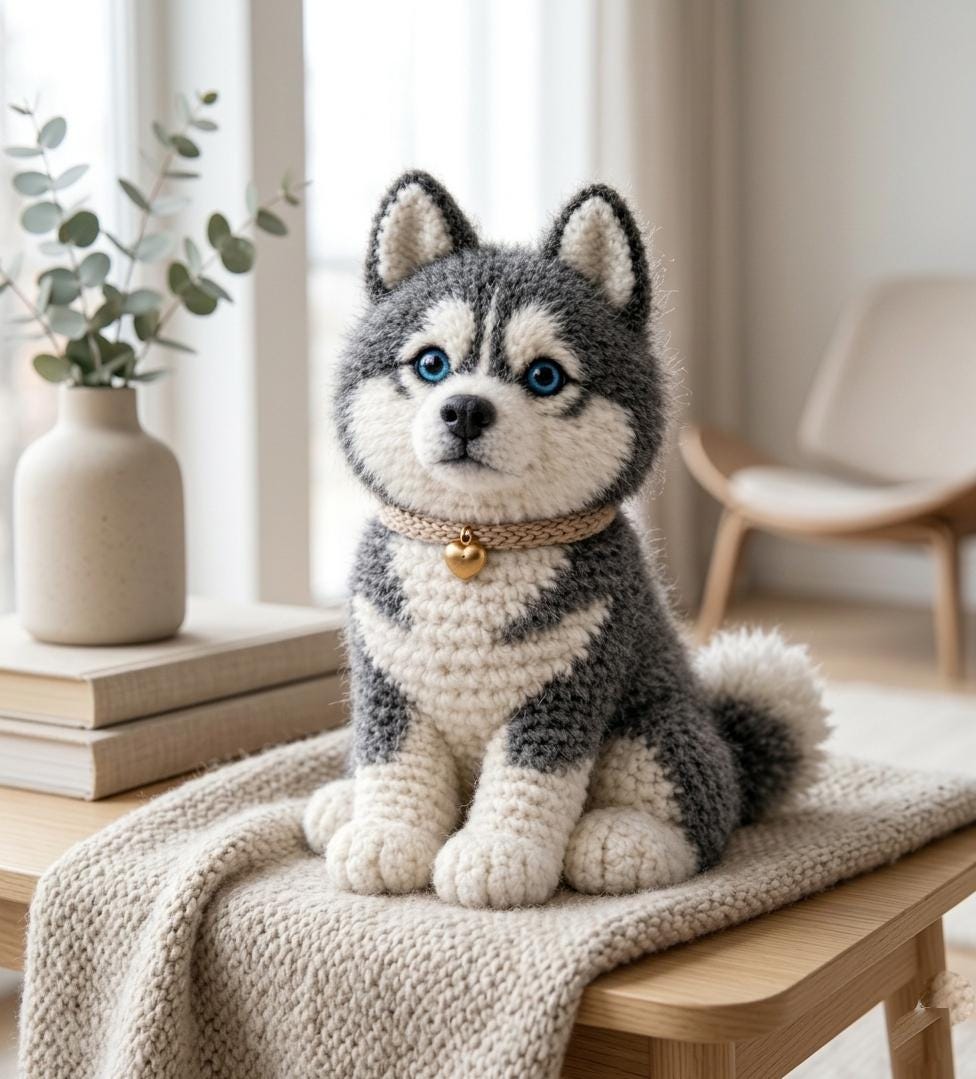 39 Husky Crochet Patterns for Plushies, Loveys, Cup Cozies, and Handmade Gifts 13 Husky Crochet Pattern Amigurumi Dog Tutorial