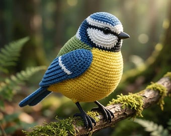 Crochet Blue Tit Pattern PDF, Realistic Bird Amigurumi Tutorial, Digital Download Crochet Pattern