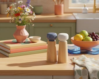 Ceramic Top Boho Salt or Pepper mill