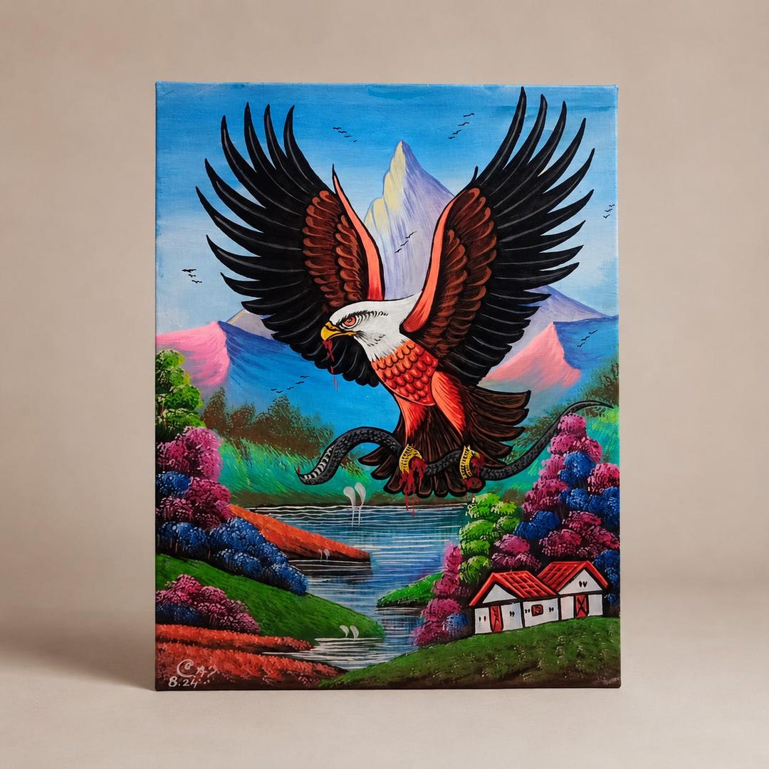 Handmade Eagle Oil Painting on Canvas 18x24, Wildlife Wall Art ...
