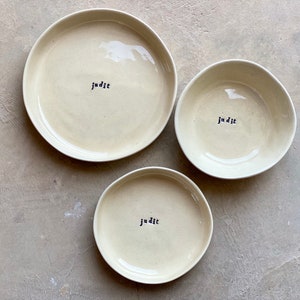 Custom set of 3 children dinnerware plates Waldorf inspiration