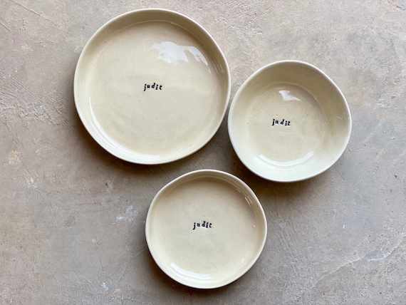 Custom Set of 3 Children Dinnerware Plates Waldorf Inspiration Etsy