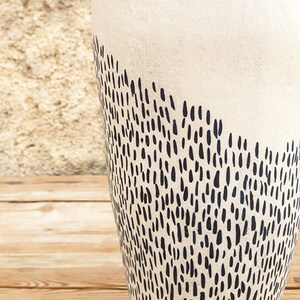 Ceramic vase, black and white organic design image 3