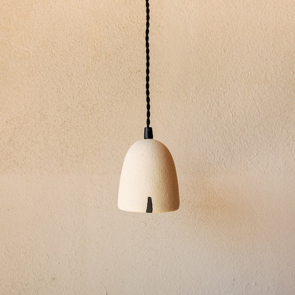 Ceramic pendant light. Minimalistic contemporary design