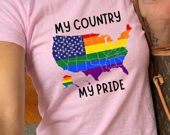 Camiseta "Mi país, mi orgullo", camiseta del orgullo LGBT, camiseta patriótica del orgullo, camiseta LGBTQ Comfort Colors, regalo del mes del orgullo, camiseta unisex del orgullo 2026