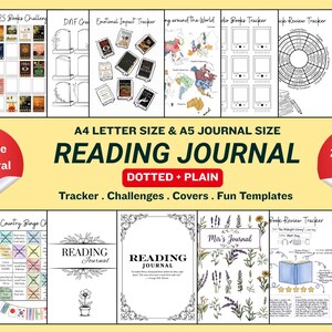 Ultimate Reading Journal Bundle with 26 Pages - A4 and A5 - Dotted & Undotted - Printable, GoodNotes, Notability, and PDF Annotation Apps