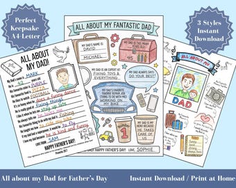 Dibujos para colorear sobre papá / Regalo de cumpleaños para papá / Actividad de cumpleaños para papá / Cristiano, Hoja de actividades para niños (Descarga instantánea)