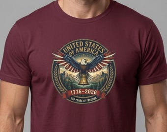 Camiseta del 250 aniversario de Estados Unidos, camiseta patriótica 1776-2026, regalo del Día de la Independencia, camiseta Comfort Colors del 4 de julio, camiseta del semiquincentenario