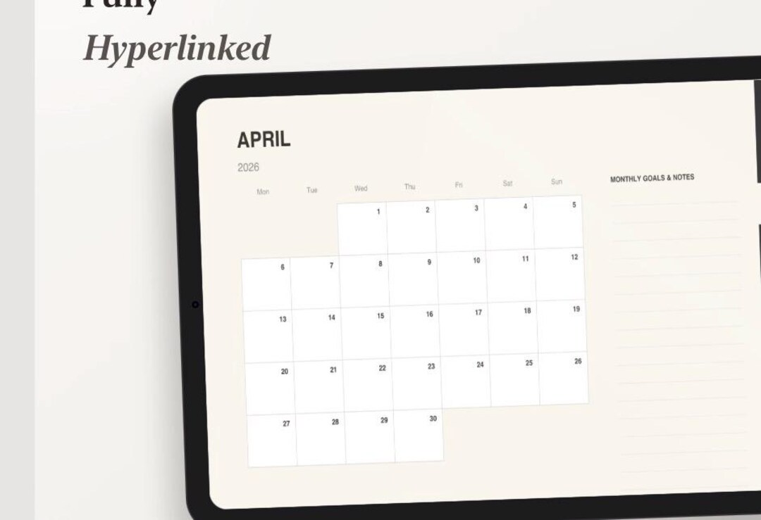 2026 Digital Calendar Planner | Minimalist Monthly Organizer | the Boyd ...
