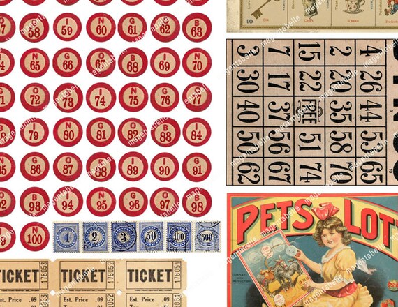 05 In Vintage Bingo Zahlen Und Buchstaben Fur Kunst Etsy