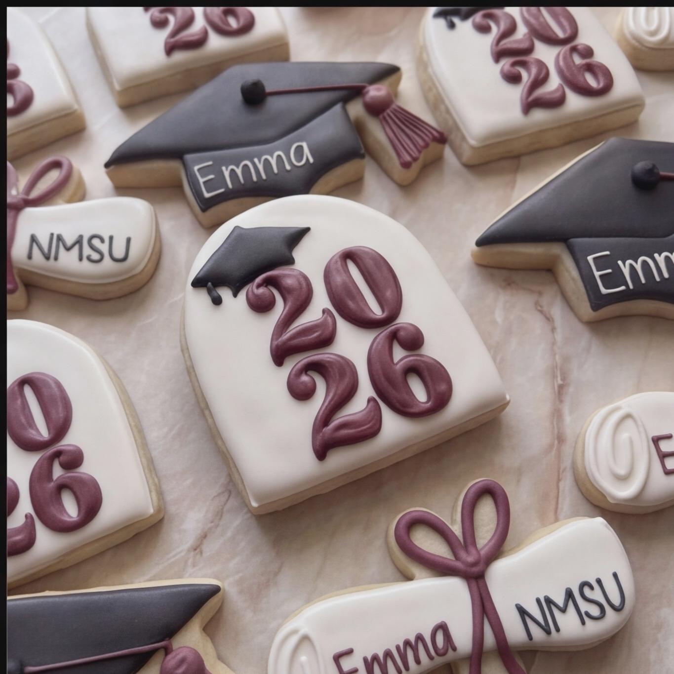 Personalized Graduation Cookies 2026, Custom Name Grad Cookies, Cap ...