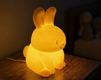 ぽっちゃりウサギのナイトライト、柔らかな光、USB電源、ベッドサイドランプ、子供部屋の装飾