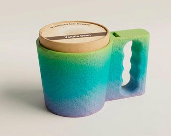 Porte-pinte de crème glacée - Pinte Cosy - Poignée ergonomique avec fente pour cuillère