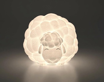 Veilleuse mouton moelleux - Lampe LED réglable alimentée par USB - Couleurs personnalisées