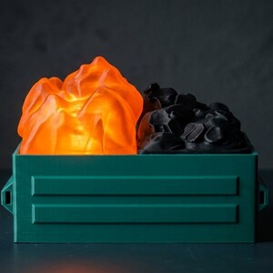 Lampe de bureau Dumpster Fire - Bougie chauffe-plat à piles - Couleurs personnalisées