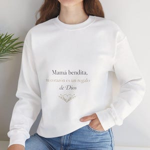 Mama Bendita Spanish Script sweatshirt | Blessed Mother phrase crewneck