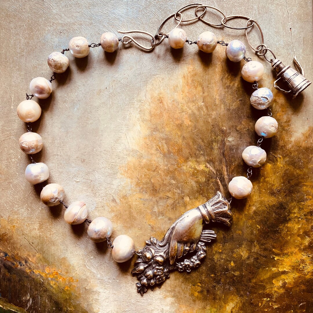 Victorian Hand. Necklace White Flowers Antique Assembled Etsy