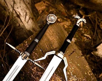 Witcher 3 Sword Master Sword von Geralt von Rivia Stahl Silber Schwert personalisierte Geburtstagsgeschenk für Freund Weihnachtsgeschenk