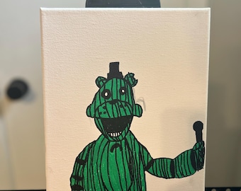 Horror Animatronic Inspired Painting – 8x10 Original Marker Art – Spooky Game-Inspired Wall Decor