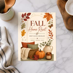 Checkliste für die Herbst-Reinigung, Checkliste für den gründlichen Herbstputz, Leitfaden zur Partyvorbereitung (Digitaler Download)
