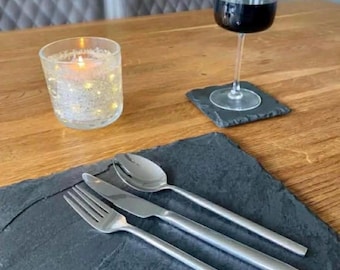 Handmade natural slate placemats coasters and desert plates