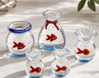 Handmade Murano Glass Goldfish Bag | Italian Art Glass Ornament | Lucky Fish Decor | Unique Collectible Gift | Elegant Home Accent