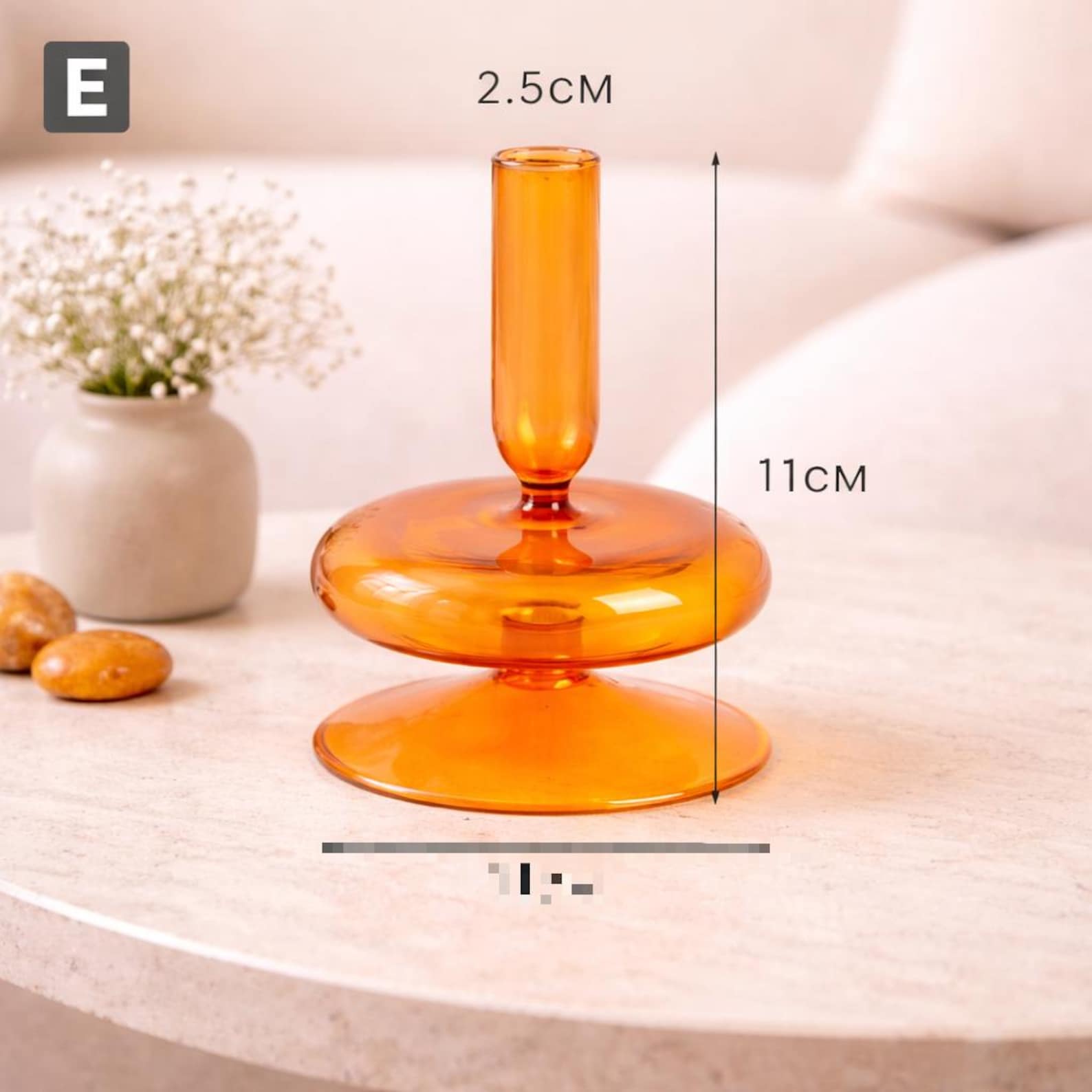 Glass Candlestick Holder