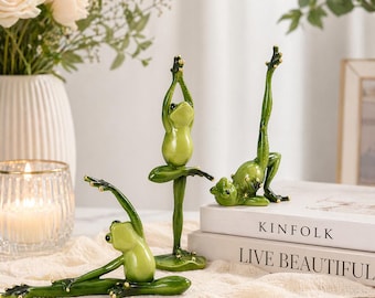 Handmade Stained Glass Yoga Frog Figurine,Yoga Frog,Frog Statue,Frog Decor,Frog Art work,Funny Desk Decor,Yoga Lover Gift,Frog Lovers Gift