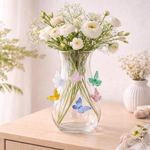 Handmade Murano Glass Butterfly Vase | Spring Floral Glass Vase | Artistic Home Decor | Elegant Flower Vase | Unique Gift for Her