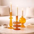 Creative Artist Style Glass Candlestick Holder | Candle Holder | Table Home Decor | Glass Candlesticks | Glass Vase