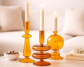 Candelabro de vidrio estilo artista creativo / Candelabro / Decoración de mesa para el hogar / Candelabros de vidrio / Jarrón de vidrio