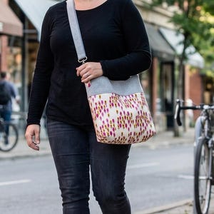 Patrón de costura para bolso cruzado, bolso de lona en PDF, bolso bandolera con correa ajustable, tutorial para bolso de hombro, bolso DIY en PDF