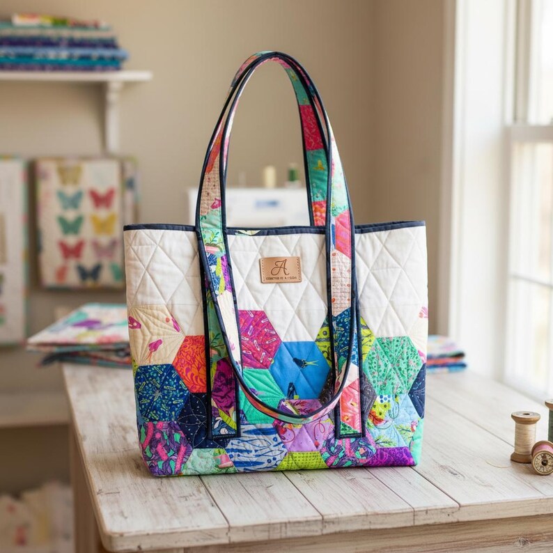 Quilted Tote Bag Sewing Pattern PDF | DIY Quilted Tote Tutorial ...