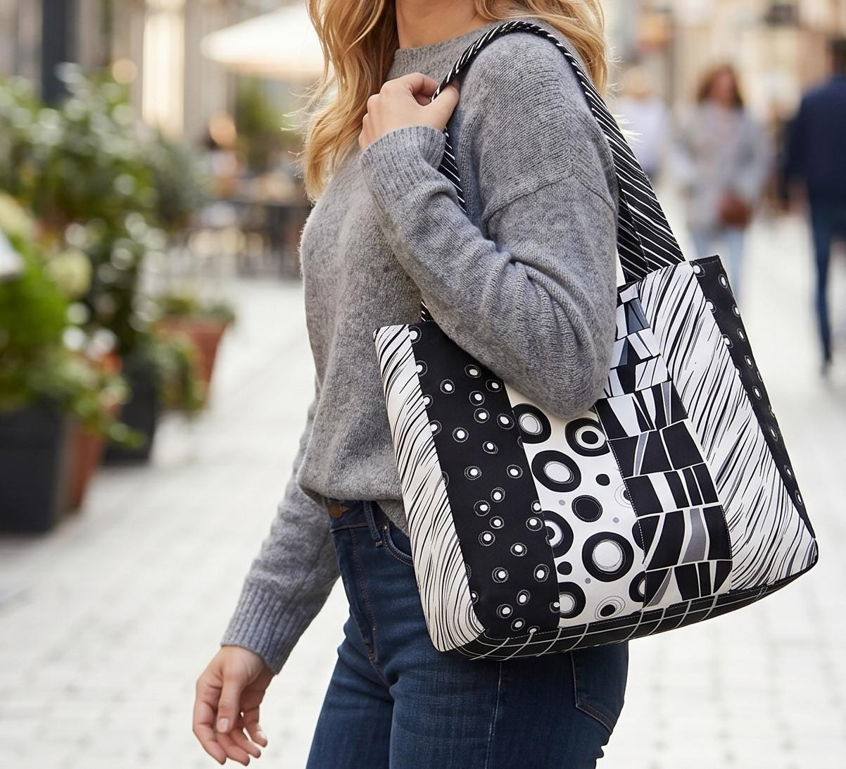 Reversible Tote Bag Sewing Pattern PDF | Back and Forth Tote Tutorial ...
