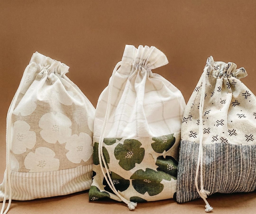 Drawstring Bag Sewing Pattern PDF | DIY Drawstring Pouch Tutorial ...