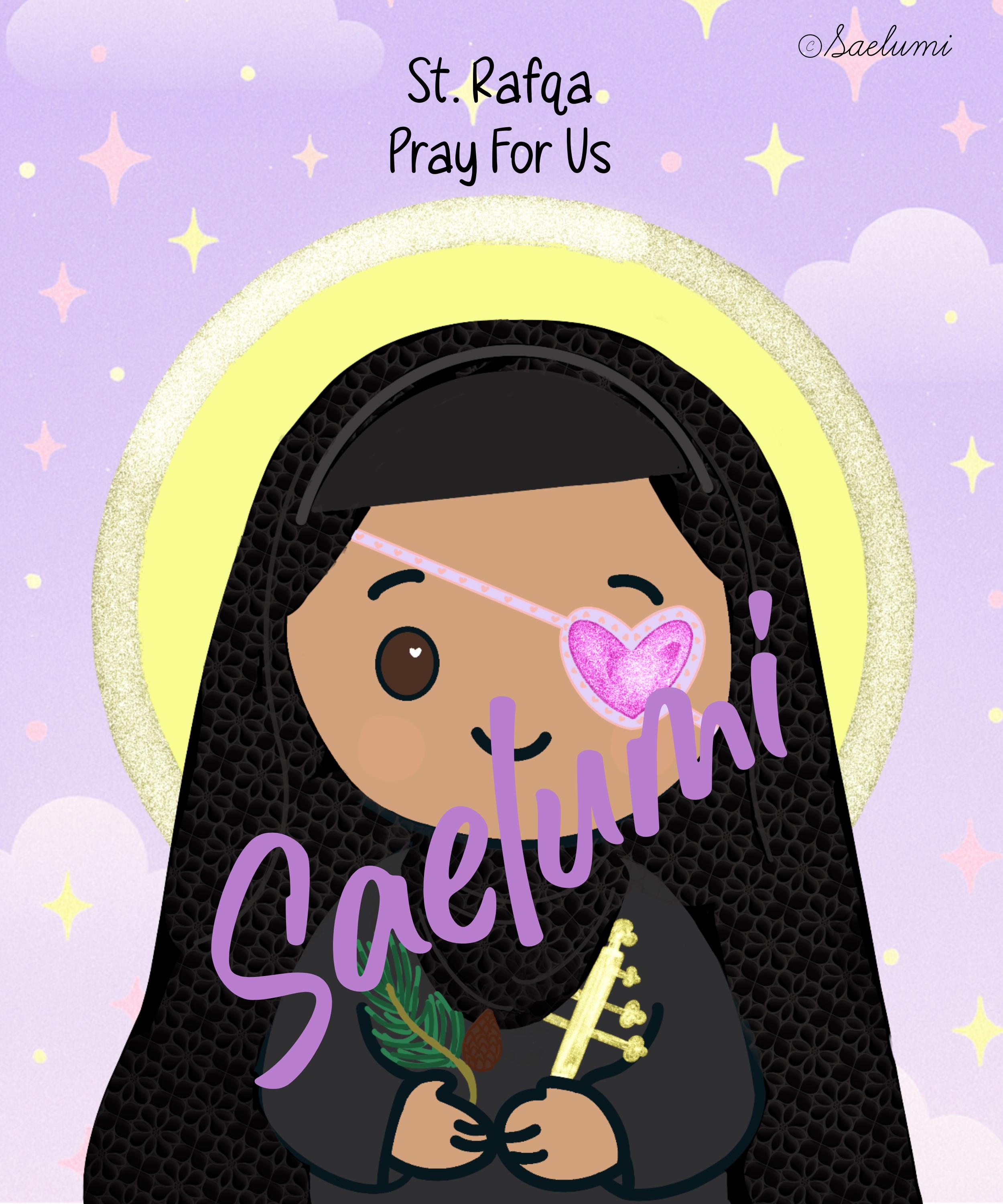 Chibi Saint Rafqa Illustration | Catholic Homeschool Art (digital ...