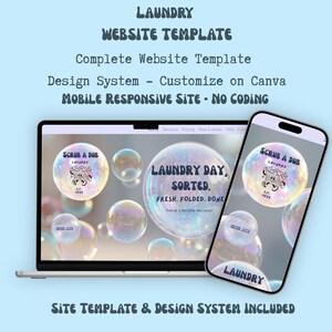 Laundry Business Website Template | Editable Professional Website | NO coding