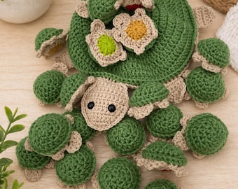 Turtle Crochet Pattern • turtle memory game . best Amigurumi • Chunky Sea Turtle Tutorial • Cute Handmade Toy Pattern • Instant Download PDF