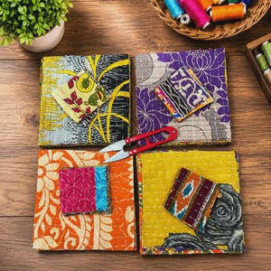 Restjes Kantha-quiltstof – Gerecyclede katoenen sari-stukjes – Boho patchwork & slow stitch benodigdheden Boho Kantha-stofrestjes