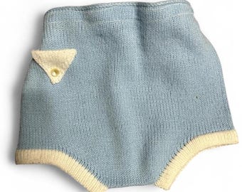 Funda para pañal de bebé niño, estilo vintage de los años 70, tejida a mano, para bebés de 3 a 12 meses.
