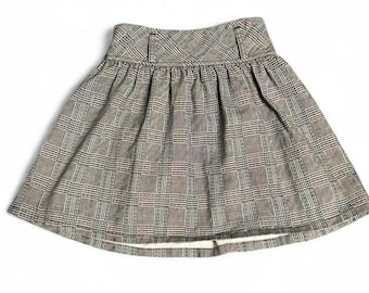 4歳児向け ヴィンテージ ハンドメイド 手縫い チェック柄 女の子用スカート