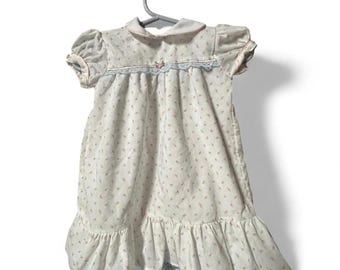Handmade newborn vintage long gown style dress floral soft coquette cottage