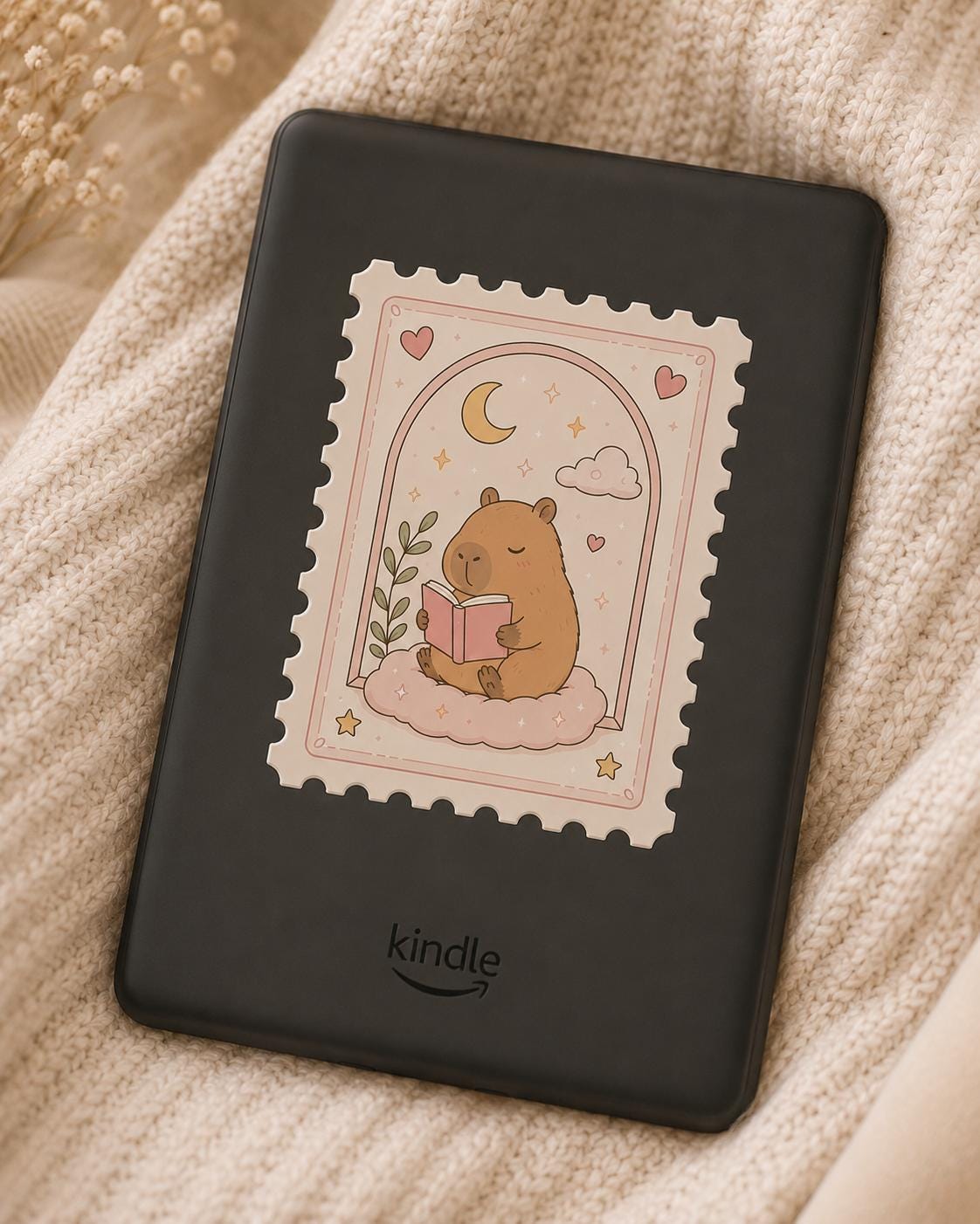 Cozy Reading Capybara PNG, Cute Kawaii Book Lover Clipart, Pastel ...