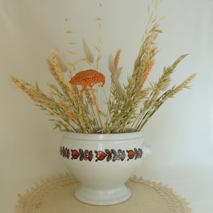Vintage French Porcelain Cachepot, Berry Haute Porcelaine Planter, Large Pedestal Flower Pot, 1970s French Decor