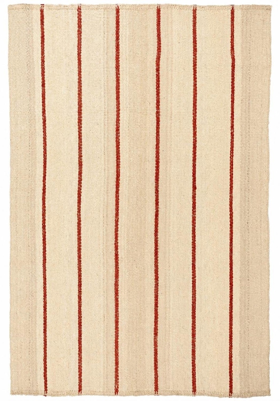 Handwoven Wool Flatweave Rug | Modern Geometric Stripes, 8x10-10x14