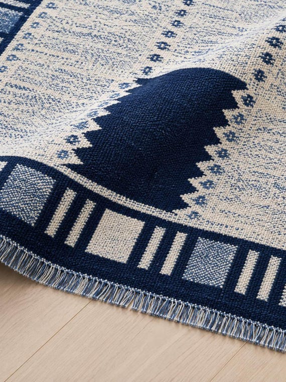 Handwoven Wool Kilim Rug, Modern Geometric Flatweave, Scandinavian Boho Floor Carpet